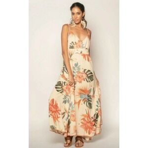 NEW Z&L Europe Boho Beachy Maxi Dress Floral Size Large‎